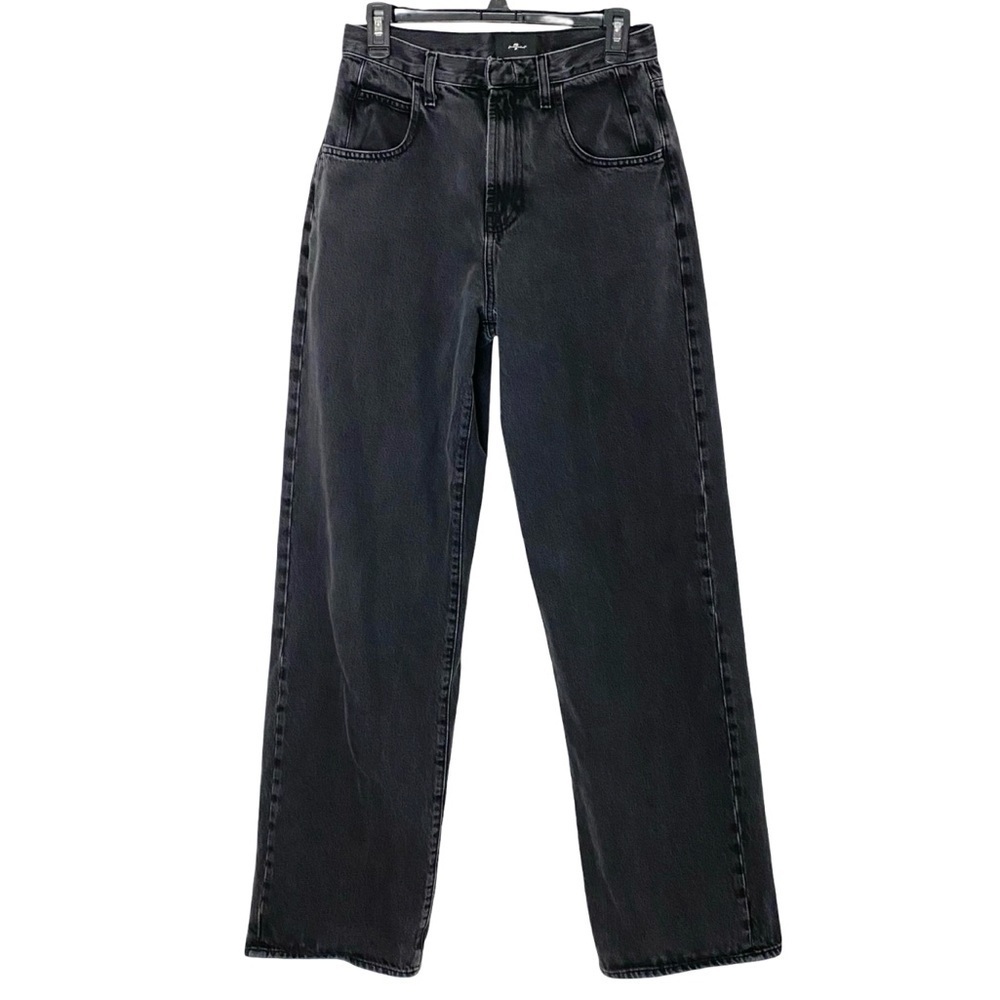7 For All Mankind Jennifer Jeans Womens Size 26 XS 90s Baggy Wide Leg Black Pant